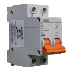 Disjuntor Bipolar 2X 16A Curva C Metaltex