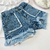 Short jean stras