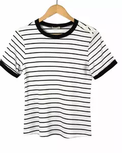 BLUSA Caroll 25030 LISTRADA MALHA CANELADA DET LISO - Loja de Roupas A Praça 
