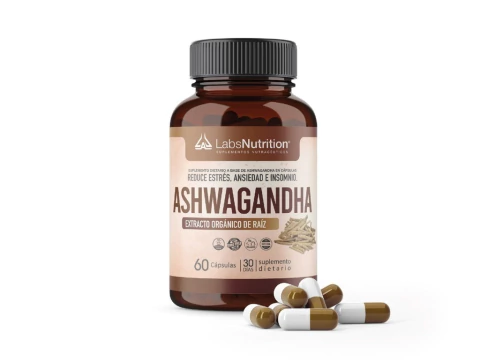 Ashwagandha 100% Pura - Estrés, Insomnio, Fatiga (60 Capsulas)