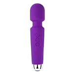 Vibrador masajeador recargable de color púrpura, diseñado para estimulación clitoriana.