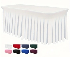 Capas de mesa retangular com babado para eventos, casamentos, banquetes e festas - comprar online