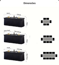 Imagem do Capas de mesa retangular com babado para eventos, casamentos, banquetes e festas