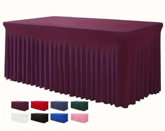 Capas de mesa retangular com babado para eventos, casamentos, banquetes e festas na internet