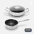 Combo Ollas en Acero Inoxidable Antiadherente 28cm / 20cm + Delantal Chef de regalo HI-KB202