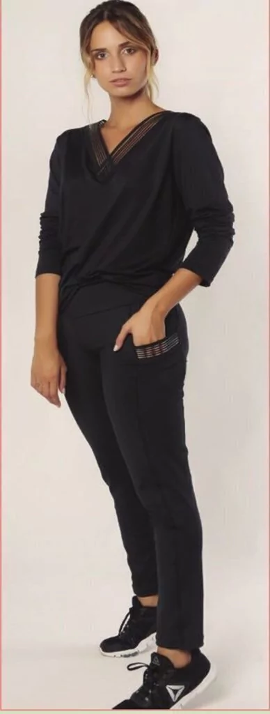 Calza chupin tiro alto con detalle en bolsillo