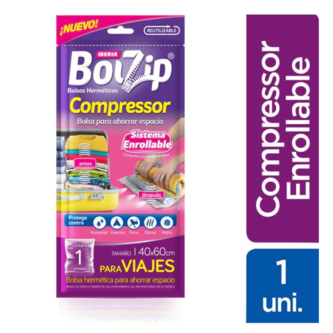 Bolsa Hermética Bolzip Compressor para Viajes 40x60cm 1 unidad