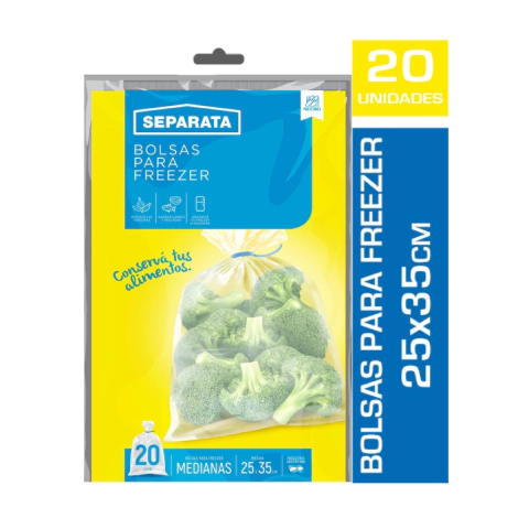Bolsas para Freezer Separata 25x35cm x20 unidades