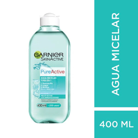 Agua Micelar Pure Active Garnier SkinActive x 400ml