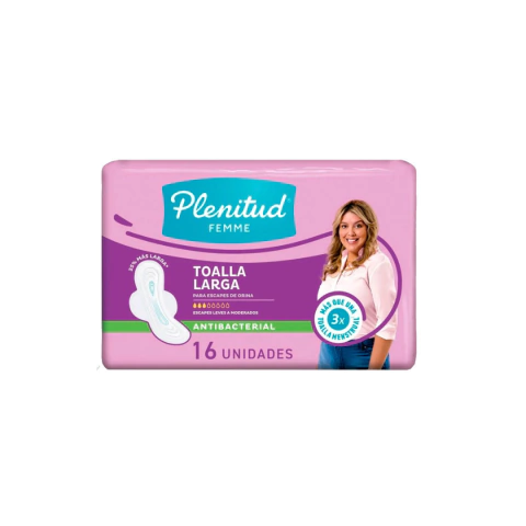 Toalla Incontinencia Plenitud Femme Toalla Larga x 16uni