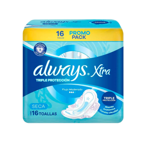 Toalla Femenina Always Triple Protec Xtra Seca C/Alas x 16uni