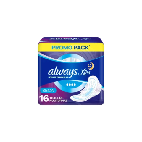 Toalla Femenina Always Triple Protec Xtra Noches Tranquilas Seca C/Alas x 16uni