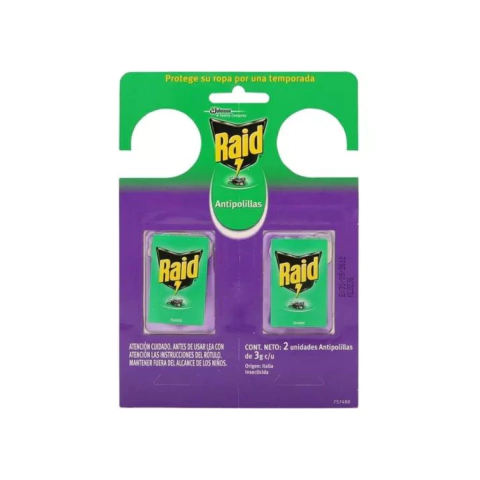 Percha Antipolillas Lavanda Raid 2 unidades