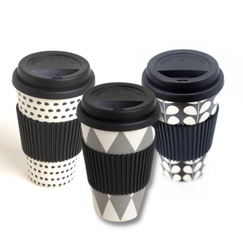 Mug Vaso Térmico de Fibra de Bamboo con Tapa x 400ml
