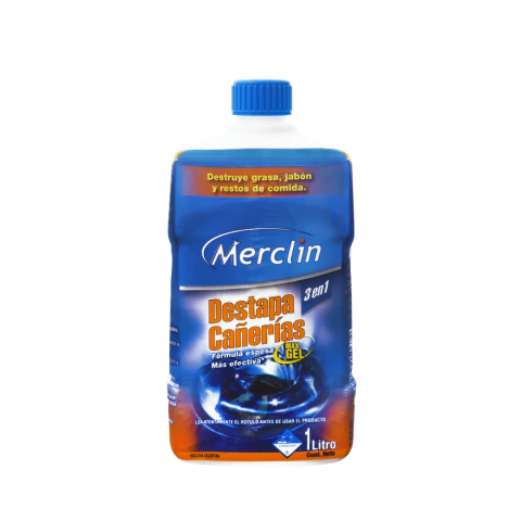 Destapa Cañerías Merclin Gel x 1lt - comprar online