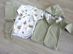 Ajuar Puro Amor "Ranas" malva ULTIMOS EN STOCK!
