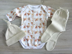 Ajuar capullitos "Macacos" arena - comprar online