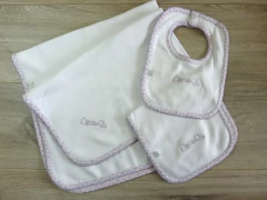 Set babero + babita + manta "Ositos" lila - Bichi