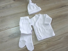 Batita + ranita + gorro "Clásico blanco" prematuro