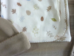 Ajuar básico prematuro estampado hojitas vison en internet