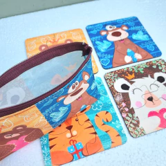 4 ROMPECABEZAS de 4 PIEZAS con cartuchera (animales coronitas) - comprar online