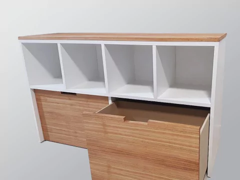 CÓMODA DE 4 CUBOS + 2 CAJONES