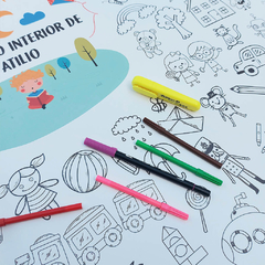 LONAS XL PARA COLOREAR REUTILIZABLES + fibras de colores - comprar online