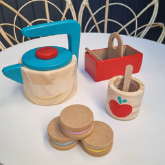 SET DE MATE DE MADERA CON ALFAJORES - comprar online