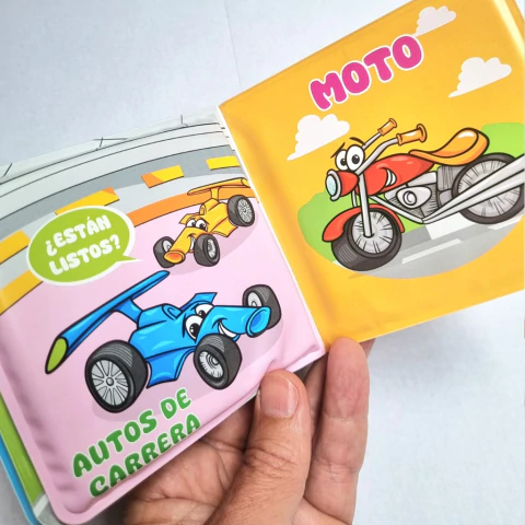 LIBRITO de baño bebes VEHÍCULOS (10x10) - comprar online