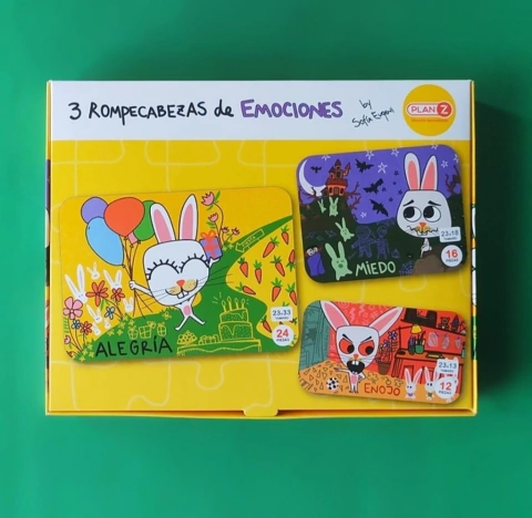 PACK 3 ROMPECABEZAS progresivos EMOCIONES CAJA CARTON