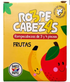 ROMPECABEZAS DE 3 Y 4 Piezas X 4 FRUTAS