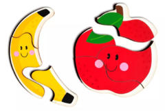 ROMPECABEZAS DE 3 Y 4 Piezas X 4 FRUTAS - comprar online