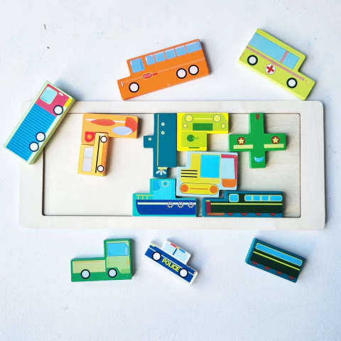 ROMPECABEZAS TETRIS VEHÍCULOS