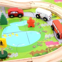 AUTOPISTA madera con AUTOS imantados (29 Piezas) - Tienda de Cositas