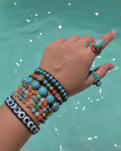 Pulseira Santorini turquesa na internet