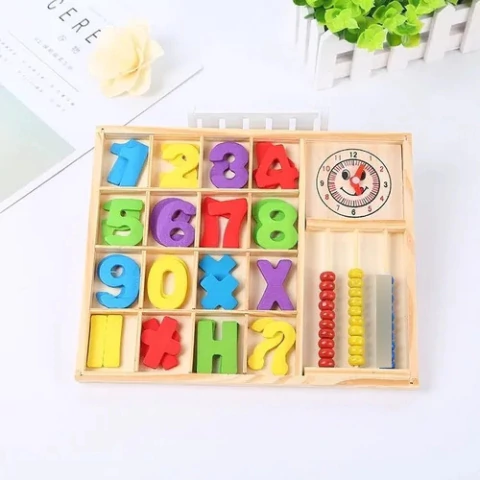 Study Box Caja De Estudio De Madera Con Numeros