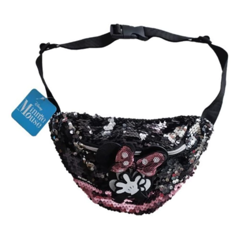 Bolso Riñonera Minnie Mouse Con Lentejuelas Para Niñas-lanús