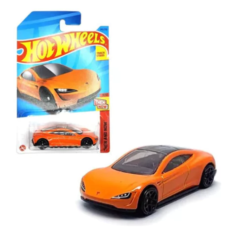 Vehiculo Hot Wheels Tesla Roadster Naranja