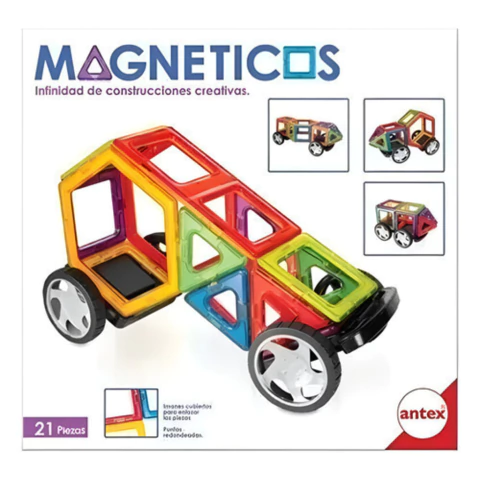 Bloques Magnético Imán 21 Piezas Antex Ruedas