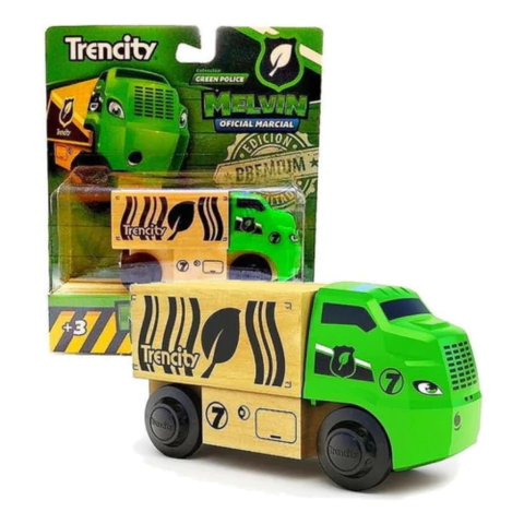 Trencity Vehiculo De Madera Melvin Jefe Green Police Lanus