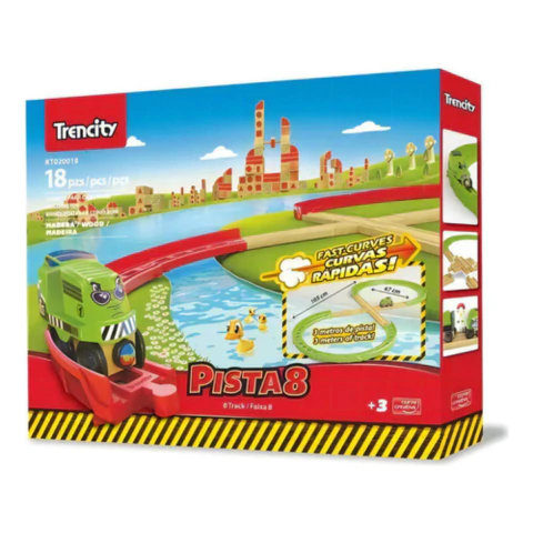 Trencity Kit 8 Avanzado Pista Con Vehículo 18 Pzs Kt020018