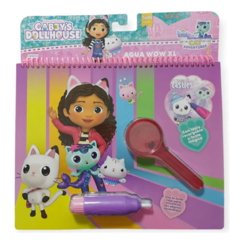 Libro Para Colorear Mágico Agua Wow C/ Lente Roja Gabbys