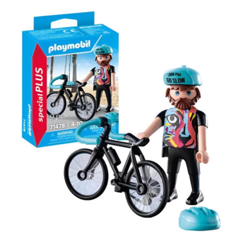 Playmobil Ciclista De Carreras 9 Piezas Special Plus 71478