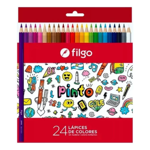 Filgo Pinto Lápices De Colores Largos X 24