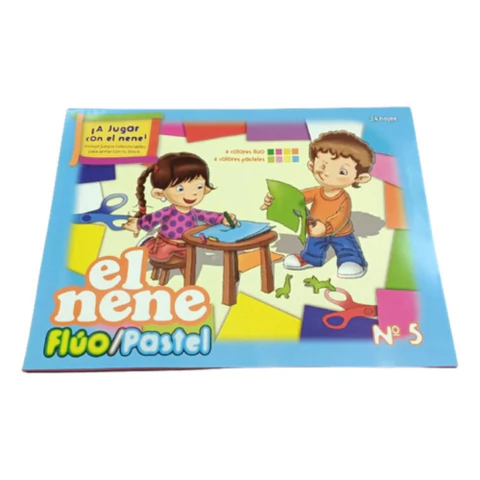 Block Cartulina Color Numero 5 El Nene Colores Fluo Y Pastel