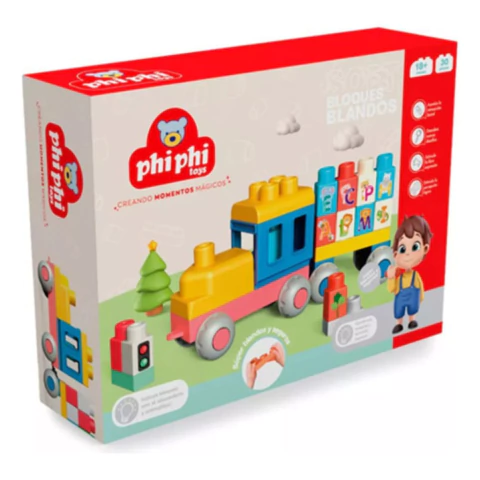 Bloques Blandos Soft C/ Dibujos Phi Phi Toys 30 Piezas Caja