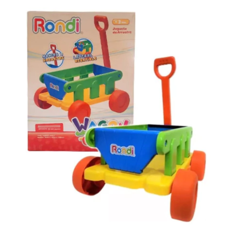 Juguete De Arrastre Wagon Carretilla Con Manija Rondi Lanus