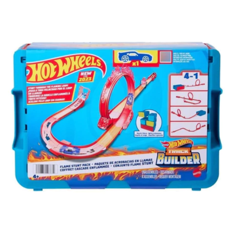 Hot Wheels Track Builder Pista De Acrobacias En Llamas