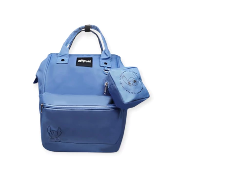 Mochila Stitch Disney Azul Boca De Pez Clandy Dls7349
