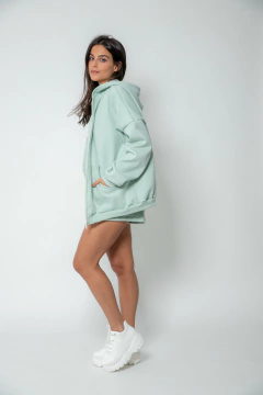 Moletom Oversized Ziper - Menta - comprar online
